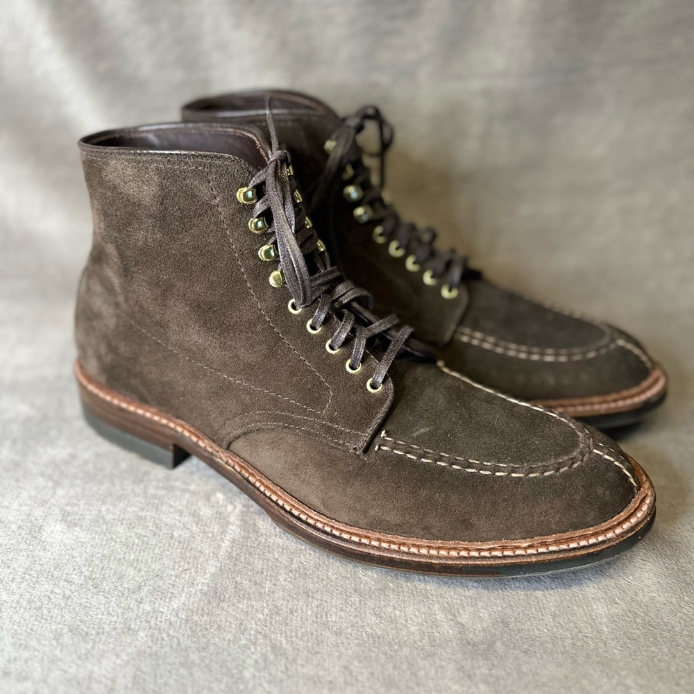 Alden x Ealdwine D0910 HC “The Cabarrus” NST Tanker Boots Loden Suede, Size 9.5D